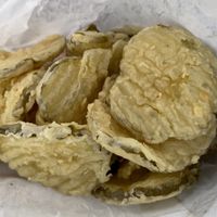 Fried pickles  at Dirty Lettuce in Portland