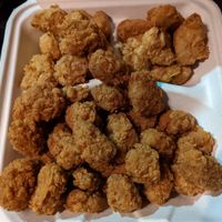 fried cauliflower (top) and popcorn chicken (bottom) at Dirty Lettuce in Portland