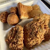 Fried chicken, Hush puppies, Cornbread  at Dirty Lettuce in Portland