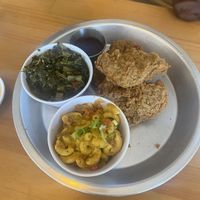 My friend’s fried chicken plate  at Dirty Lettuce in Portland