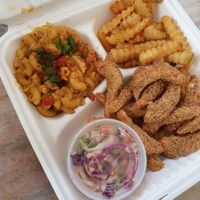 shrimp plate at Dirty Lettuce in Portland