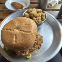 Third eye chicken sandwich with infamous bowl #Veganuary at Dirty Lettuce in Portland