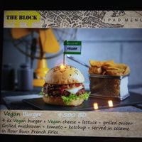 Vegan Burger on the ipad menu.  at The Block in Seef