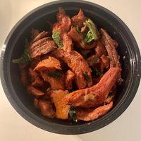 Char sui: bbq pork  at De Vegetarische Toko in The Hague