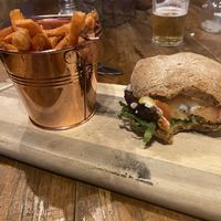 Vegan burger  at TANK in Gloucester