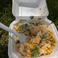 Vegan elote (a special) at Lowrider Cafe in Toledo