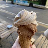 Hazelnut and Chocolate. You can also take half and half.  at Gelato Libre in Milan