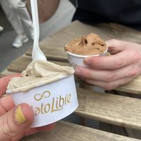 hazelnut and chocolate vegan gelato   at Gelato Libre in Milan