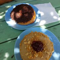 Perfect place to go for a coffee&doughnut in Cape Town! Lovely outdoor patio 🌱 at Grumpy & Runt in Western Cape