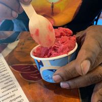 Hibiscus sorbet! at Sav's in Lexington