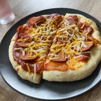 Pizza special on naan   at JJ's Plant Based Eats in Sydney