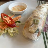 Summer roll (the sauce in the picture is fish sauce and not vegan but the waiter politely changed it afterwards)  at Ha Dang in Hamburg