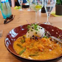 Sweet potato curry with rice. at Zum Ochsen in Grasellenbach