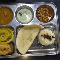 Lunch set with fried rice and dessert. at Sri Krishna Dosai in Kandy