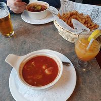Soup and fries at La Diable in Mont-tremblant