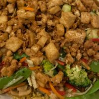 Shanghai Stir-fry with brown rice and tofu at Ramsi's Cafe on the World in Louisville