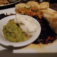Vegan fajitas with vegan beef and sour cream at Ramsi's Cafe on the World in Louisville