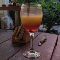 Multi layered drink at Edén in Guadalajara