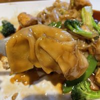 Giant sheet noodles in the Tofu Drunken Noodle (no egg, no fish sauce)   at Tang's Asian Cuisine in Wilkes-barre