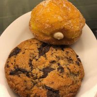 Vegan custard donut and choc chip cookie
Photo by Icecream Social at Icecream Social in Castlemaine
