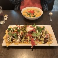 Nachos and Curry  at Box Bar in West Seattle