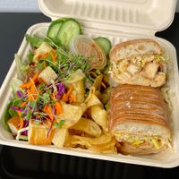 po' boy w/salad (the chips go on the sandwich) at Box Bar in West Seattle