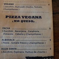 Vegan pizza options at Carpe Diem di Verdi in Banos De Agua Santa