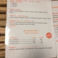 Menu at Bubble Z in Montpellier