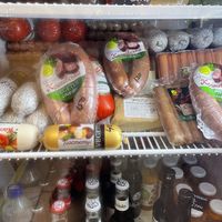 Vegan meat selection at Veganuti in Kyiv