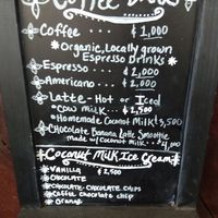 Menu at Nature Cafe in Drake Bay