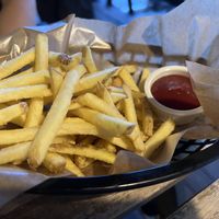 Fries with ketchup and whiskey sauce   at Resort in Warsaw