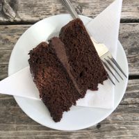 Vegan chocolate cake  at Ginny's Teapot in Hawkshead