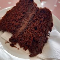 Chocolate cake at Ginny's Teapot in Hawkshead