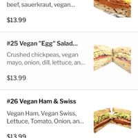 Vegan menu at Oak House Deli in Royal Oak