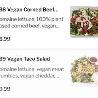 Vegan menu  at Oak House Deli in Royal Oak