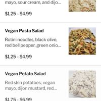 Vegan menu  at Oak House Deli in Royal Oak