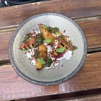 Grilled peach  at Peachy Goat in South East London
