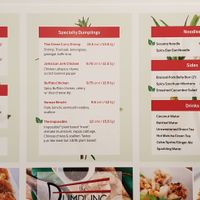 Menu at The Dumpling Shop in New York City