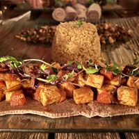 Mama’s tofu   at Ras Plant Based in Brooklyn