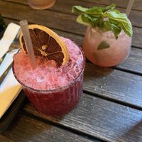 Crown heights queen and sorrel chai iced tea (both NA)  at Ras Plant Based in Brooklyn