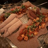 Seitan tibs and mamas tofu  at Ras Plant Based in Brooklyn