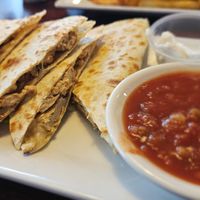 Chicken quesqdilla w/ vegan sour cream at Silver Spoon Diner in Clarks Summit