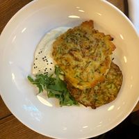 zucchini fritatta with mayo instead of stracciatella cheese at Urban Space 500 in Kyiv