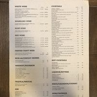 Menu at Urban Space 500 in Kyiv