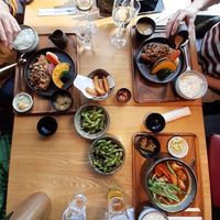 Tofu steaks and tofu curry soup  at Kumo in Kutchan