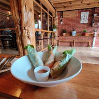 Rice paper wrapped salad #Veganuary at Mountain Cafe in Paro