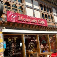 Outside at Mountain Cafe in Paro