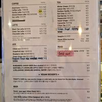 The menu at Ma Pause in Seoul