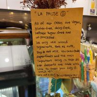 Cute sign about veganism at Ma Pause in Seoul
