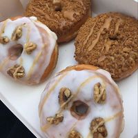 Biscoff salted caramel & apple miso caramel donuts at Mystifry in Basel